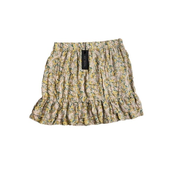 Rachel Zoe Dresses & Skirts - Rachel Zoe Elastic Waist Mini Rayon Ruffled Skirt Yellow Spring Size Medium NEW